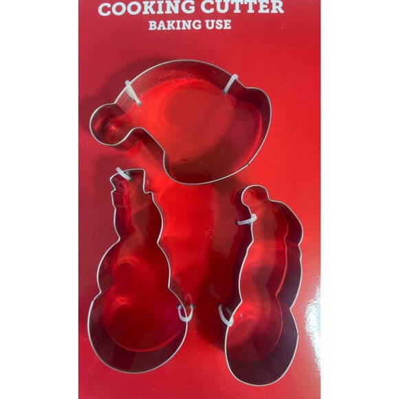 Holiday Style Cookie Cutters Snowman Christmas Tree Metal Set 6 Pieces Baking - Picture 4 of 7